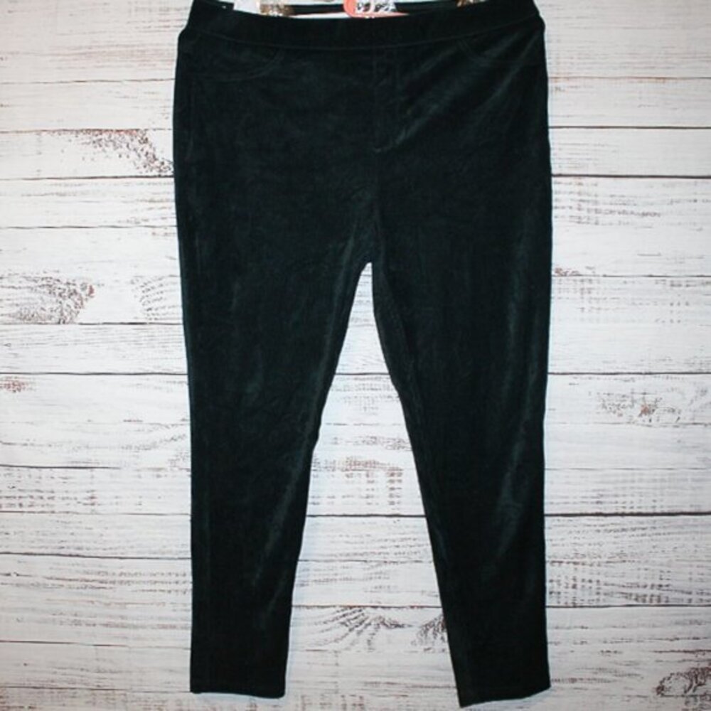 Gloria Vanderbilt Green Corduroy Pull on Midnight Forest Pants Size XXL